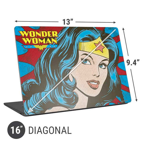 DC Comics Wonder Woman Vintage Profile Universal Laptop 16in (13 x 9.4in) Skin
